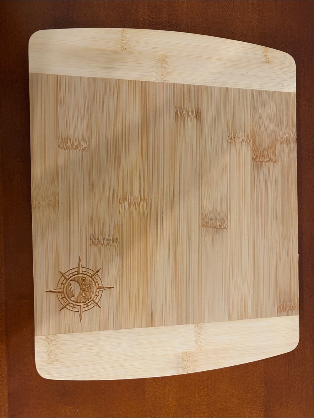 Engraved Bamboo Cutting Board with Save the Manatee Logo - Light Natural